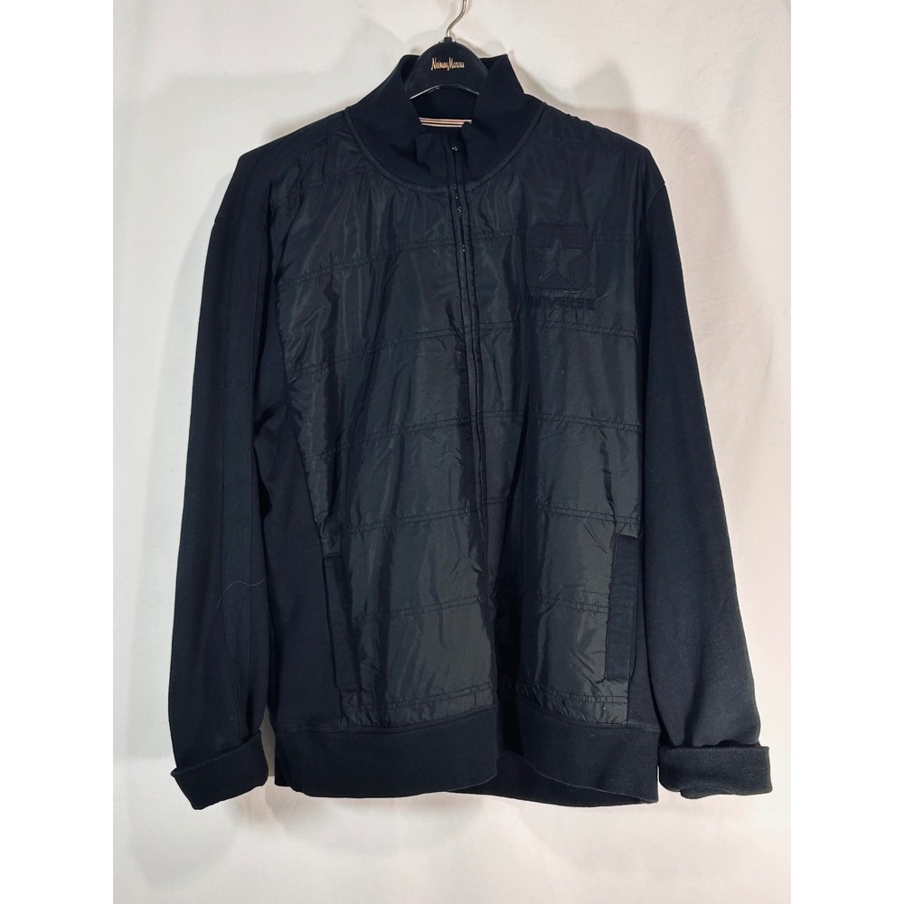 Converse All Star Mens 2XL Black Hybrid Quilted Full Zip Fleece Jacket Mock Neck